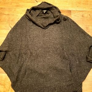 Simply Vera Wang S/M cowl neck black poncho sweater